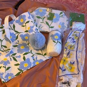 Kate Spade Blue and Yellow Floral Set